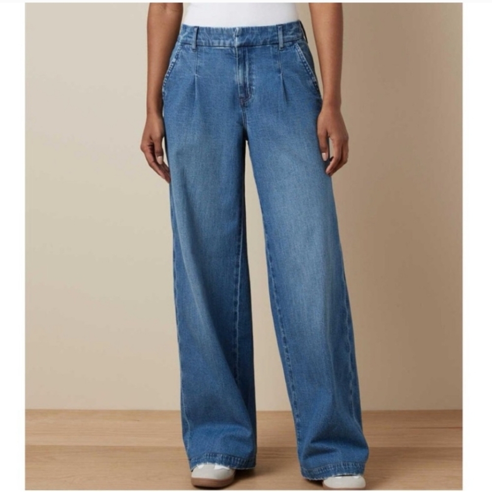American Eagle Wide Leg Denim-Look Trouser Size 4